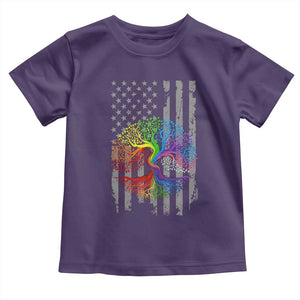 Tree of Life Rainbow LGBTQ Pride Toddler T Shirt American Flag Gift TS14 Purple Print Your Wear