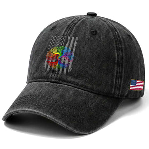 Tree of Life Rainbow LGBTQ Pride Washed Cotton Baseball Cap American Flag Gift TS14 Print Your Wear