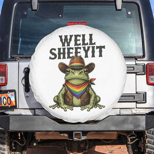 Pride Frog LGBT Rainbow Spare Tire Cover Well Sheeyit Country Western TS14 No hole White Print Your Wear