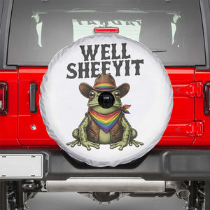 Pride Frog LGBT Rainbow Spare Tire Cover Well Sheeyit Country Western TS14 White Print Your Wear