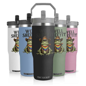 Pride Frog LGBT Rainbow Flip Straw Tumbler Well Sheeyit Country Western