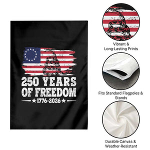 250 Years Of Freedom Garden Flag Gadsden Flag American Patriot US