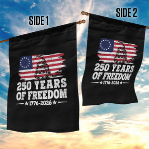 250 Years Of Freedom Garden Flag Gadsden Flag American Patriot US