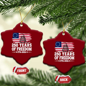 250 Years Of Freedom Ceramic Ornament Gadsden Flag American Patriot US