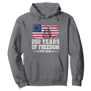 250 Years Of Freedom Hoodie Gadsden Flag American Patriot US