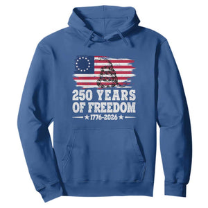 250 Years Of Freedom Hoodie Gadsden Flag American Patriot US