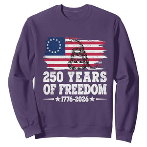 250 Years Of Freedom Sweatshirt Gadsden Flag American Patriot US