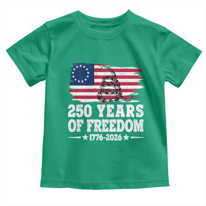 250 Years Of Freedom Toddler T Shirt Gadsden Flag American Patriot US