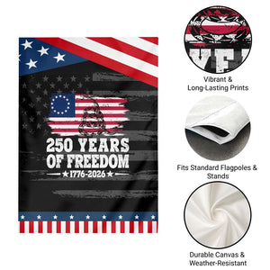 250 Years Of Freedom Patriotic Garden Flag Gadsden Flag American Patriot US