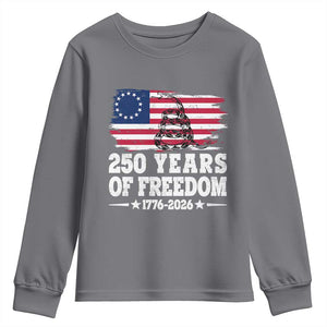 250 Years Of Freedom Youth Sweatshirt Gadsden Flag American Patriot US
