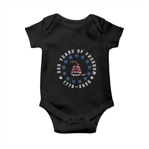 250 Years Of Freedom Baby Onesie Gadsden Betty Ross Flag Ring of Stars American Patriot US TS14 Black Print Your Wear