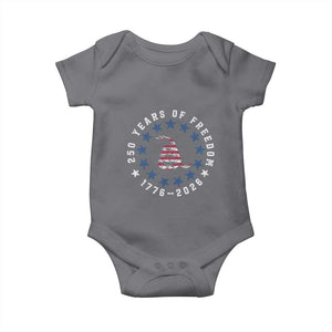 250 Years Of Freedom Baby Onesie Gadsden Betty Ross Flag Ring of Stars American Patriot US TS14 Charcoal Print Your Wear