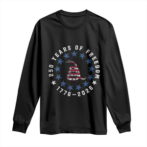 250 Years Of Freedom Long Sleeve Shirt Gadsden Betty Ross Flag Ring of Stars American Patriot US TS14 Black Print Your Wear