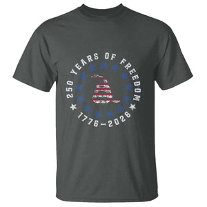 250 Years Of Freedom T Shirt Gadsden Betty Ross Flag Ring of Stars American Patriot US TS14 Dark Heather Print Your Wear