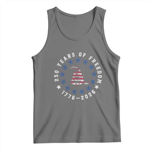 250 Years Of Freedom Tank Top Gadsden Betty Ross Flag Ring of Stars American Patriot US TS14 Black Heather Print Your Wear