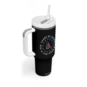 250 Years Of Freedom Tumbler With Handle Gadsden Betty Ross Flag Ring of Stars American Patriot US