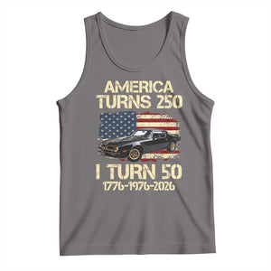 America Turns 250 I Turn 50 1976 50th Birthday Tank Top Retro 70s Muscle Car Lover