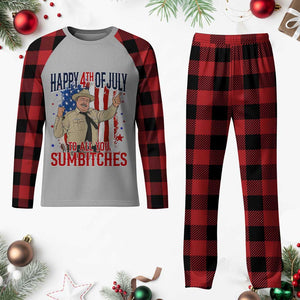 Happy 4th Of July To All You Sumbitches Plaid Pajama Set Funny USA 250th Anniversary Independence Day