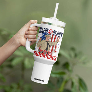 Happy 4th Of July To All You Sumbitches Tumbler With Handle Funny USA 250th Anniversary Independence Day
