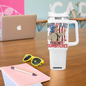 Happy 4th Of July To All You Sumbitches Tumbler With Handle Funny USA 250th Anniversary Independence Day