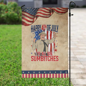 Happy 4th Of July To All You Sumbitches Patriotic Garden Flag Funny USA 250th Anniversary Independence Day TS14 Vintage Rustic Tan Navy Print Your Wear