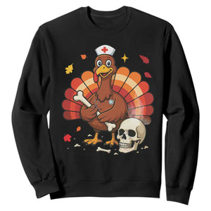 Funny Thanksgiving Nurse Turkey Sweatshirt Fall RN - Print Your Wear