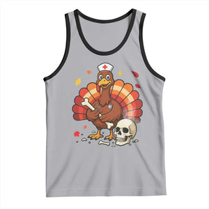Funny Thanksgiving Nurse Turkey Tank Top Fall RN TS14 Athletic Heather Black Print Your Wear