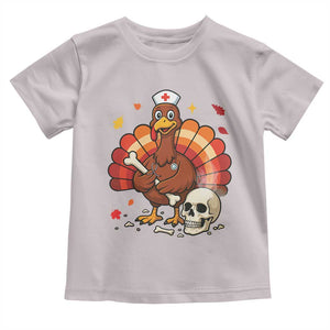 Funny Thanksgiving Nurse Turkey Toddler T Shirt Fall RN TS14 Ice Gray Print Your Wear