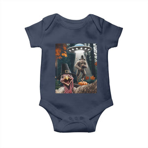 Thanksgiving Funny Bigfoot Turkey Selfie Baby Onesie TS14 Navy Print Your Wear