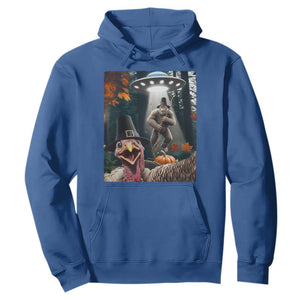 Thanksgiving Funny Bigfoot Turkey Selfie Hoodie TS14 Royal Blue Print Your Wear