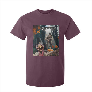 Thanksgiving Funny Bigfoot Turkey Selfie T Shirt For Kid TS14 Maroon Print Your Wear