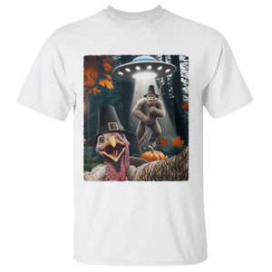 Thanksgiving Funny Bigfoot Turkey Selfie T Shirt TS14 White Print Your Wear
