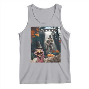 Thanksgiving Funny Bigfoot Turkey Selfie Tank Top TS14 Athletic Heather Print Your Wear