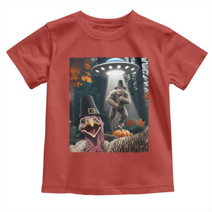 Thanksgiving Funny Bigfoot Turkey Selfie Toddler T Shirt TS14 Red Print Your Wear