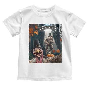 Thanksgiving Funny Bigfoot Turkey Selfie Toddler T Shirt TS14 White Print Your Wear