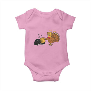 Funny Thanksgiving Baby Onesie Turkey Fake Cat Meow TS14 Light Pink Print Your Wear