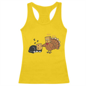 Funny Thanksgiving Racerback Tank Top Turkey Fake Cat Meow TS14 Daisy Print Your Wear
