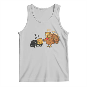 Funny Thanksgiving Tank Top Turkey Fake Cat Meow TS14 Ash Print Your Wear