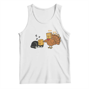 Funny Thanksgiving Tank Top Turkey Fake Cat Meow TS14 White Print Your Wear