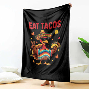Funny Turkey Thanksgiving Throw Blanket Eat Tacos TS14 Print Your Wear