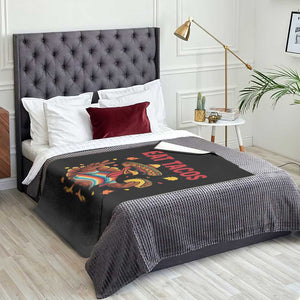 Funny Turkey Thanksgiving Throw Blanket Eat Tacos TS14 Print Your Wear