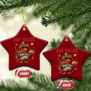 Funny Turkey Thanksgiving Ceramic Ornament Eat Tacos TS14 Print Your Wear