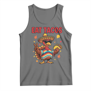 Funny Turkey Thanksgiving Tank Top Eat Tacos TS14 Black Heather Print Your Wear