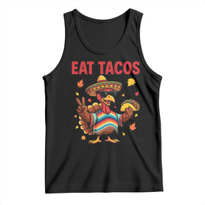 Funny Turkey Thanksgiving Tank Top Eat Tacos TS14 Black Print Your Wear