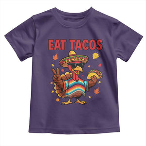 Funny Turkey Thanksgiving Toddler T Shirt Eat Tacos TS14 Purple Print Your Wear