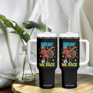Funny Thanksgiving Turkey Tumbler With Handle Bruh We Back To School TS14 Print Your Wear