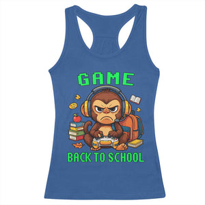 Funny Video Game Racerback Tank Top Cute Monkey Back To School TS14 Royal Blue Print Your Wear