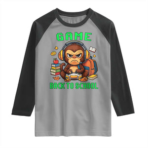 Funny Video Game Raglan Shirt Cute Monkey Back To School TS14 Sport Gray Black Print Your Wear