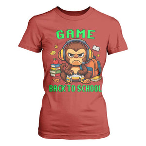 Funny Video Game T Shirt For Women Cute Monkey Back To School TS14 Red Print Your Wear