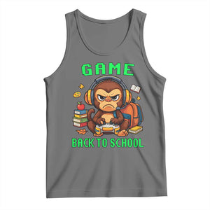 Funny Video Game Tank Top Cute Monkey Back To School TS14 Black Heather Print Your Wear